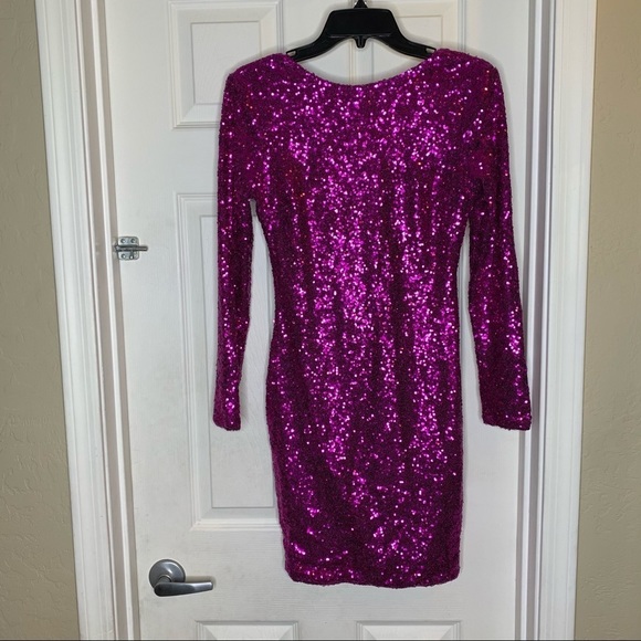 Fashion Nova Dresses & Skirts - Fashion Nova Movie Magic Sequin Mini Dress Fuchsia